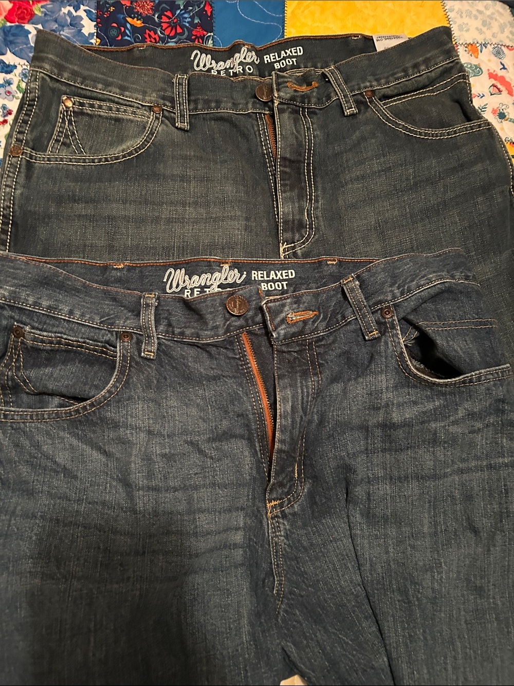 Wrangler Men's Dark Blue Relaxed Bootcut Jeans